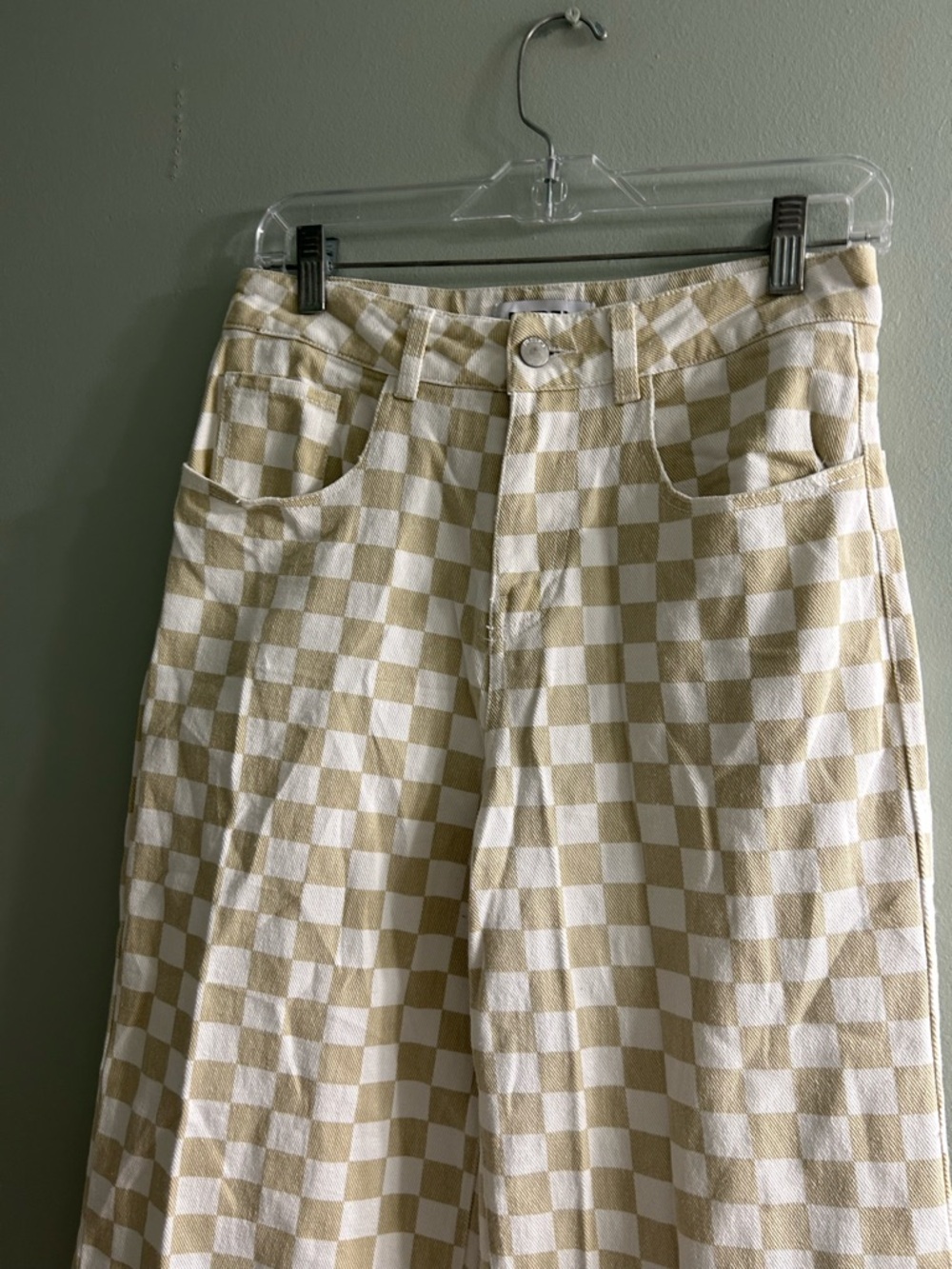 RSQ checker printed straight leg baggy pants cotton